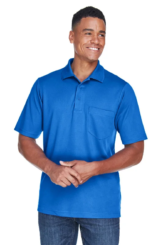 Shop and Save Core 365 Mens Origin Performance Moisture Wicking Short Sleeve Polo Shirt w/ Pocket - True Royal Blue
