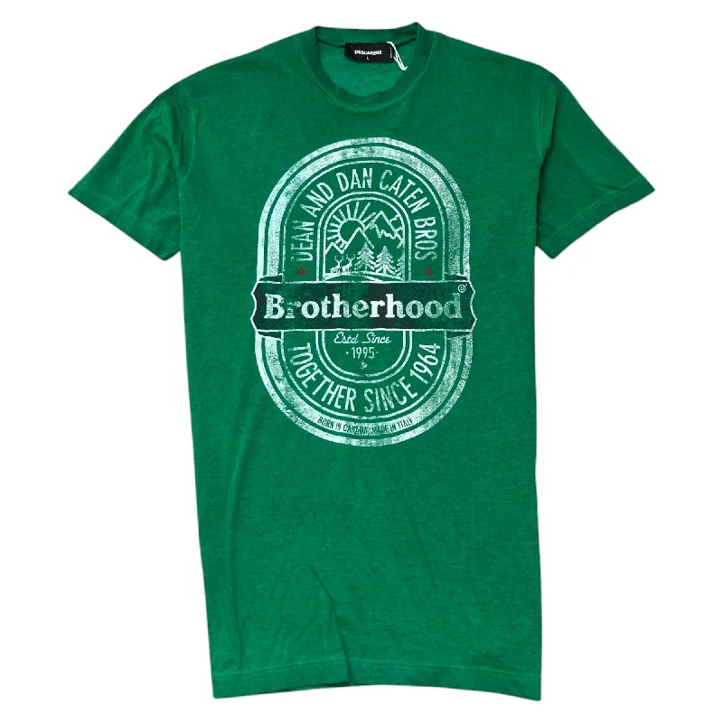 Fantastic Offers Men's Logo Print T-Shirt Green Size L
