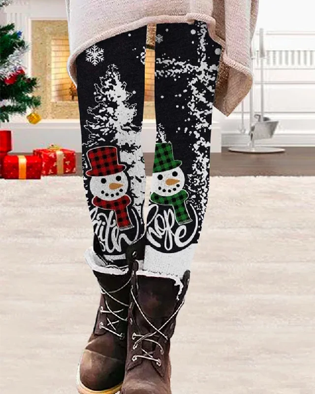 Weekend Savings Spectacle Christmas snowman print leggings