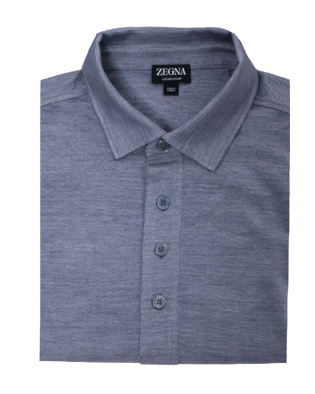 Super Bargain Navy Blue Four Button Polo