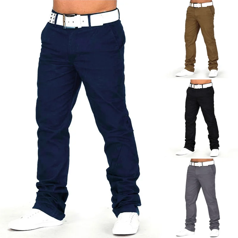 Weekend Specials to Celebrate Mens Regular Fit Trousers Cargo Chino Business Casual Long Pants Slack plus Size