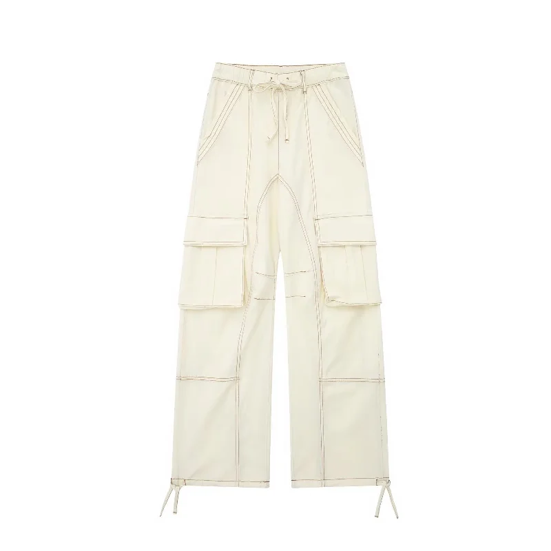 Weekend Savings Bonanza CityHottie - 2024 Cargo Pants for Women Beige Wide Leg Pants Women Summer High Waist Woman Trousers Holiday Casual Baggy Pants Woman Weekend Savings Bonanza CityHottie - 2024 Cargo Pants for Women Beige Wide Leg Pants Women Summer High Waist Woman Trousers Holiday Casual Baggy Pants Woman