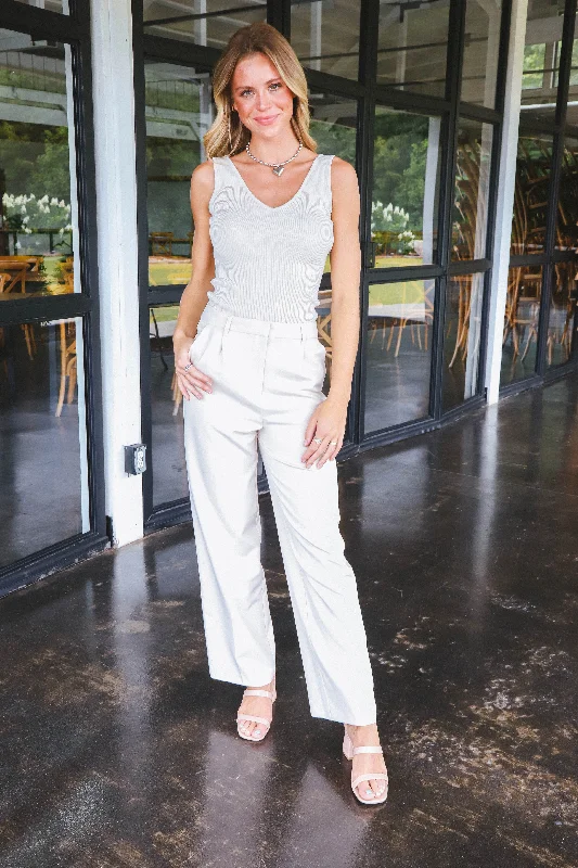 Weekend Offers That Shine Ali High Waisted Trouser Pants, Oatmeal