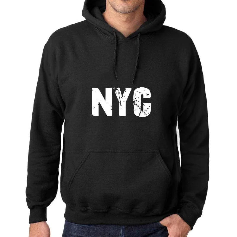 Take Advantage Men's Women's Unisex Printed Graphic Cotton Hoodie Soft Heavyweight Hooded Sweatshirt Pullover Popular Words NYC Deep Black