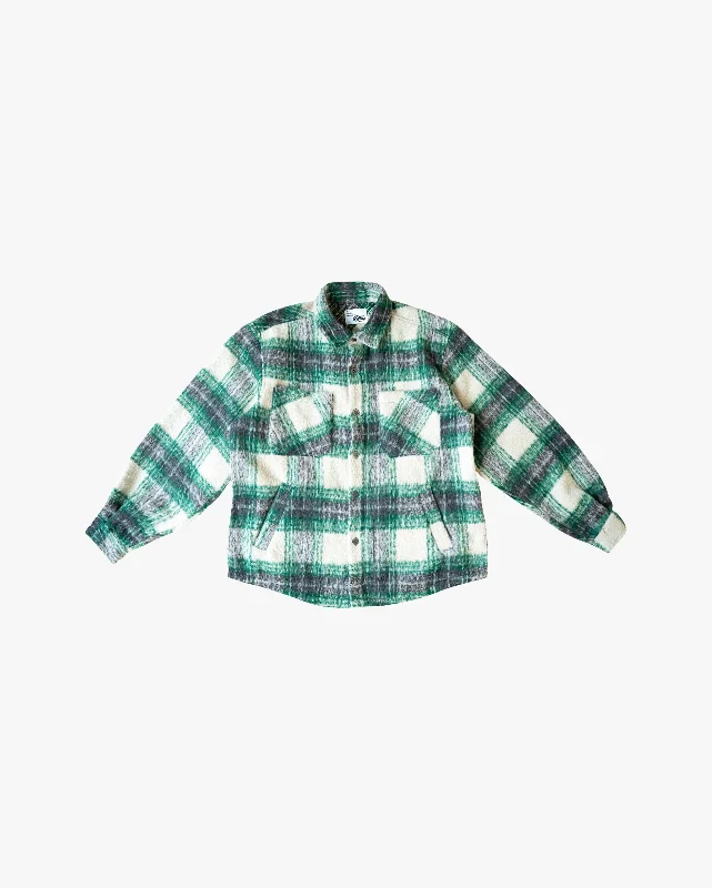 Weekend Savings Bonanza EPTM SIDE SLIT FLANNEL- GREEN