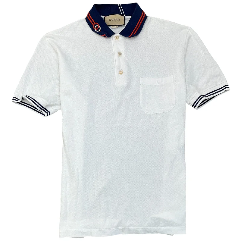 Deep Discounts Gg Embroidered Logo Polo Shirt White Size L