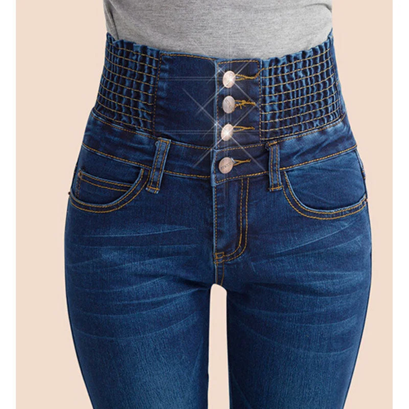 Weekend Offers You Can't Ignore CityHottie - Fashion Women Denim Pants Elastic High Waist Skinny Stretch Jean Female Spring/Autumn Jeans Feet Pantalones Mujer Plus Size