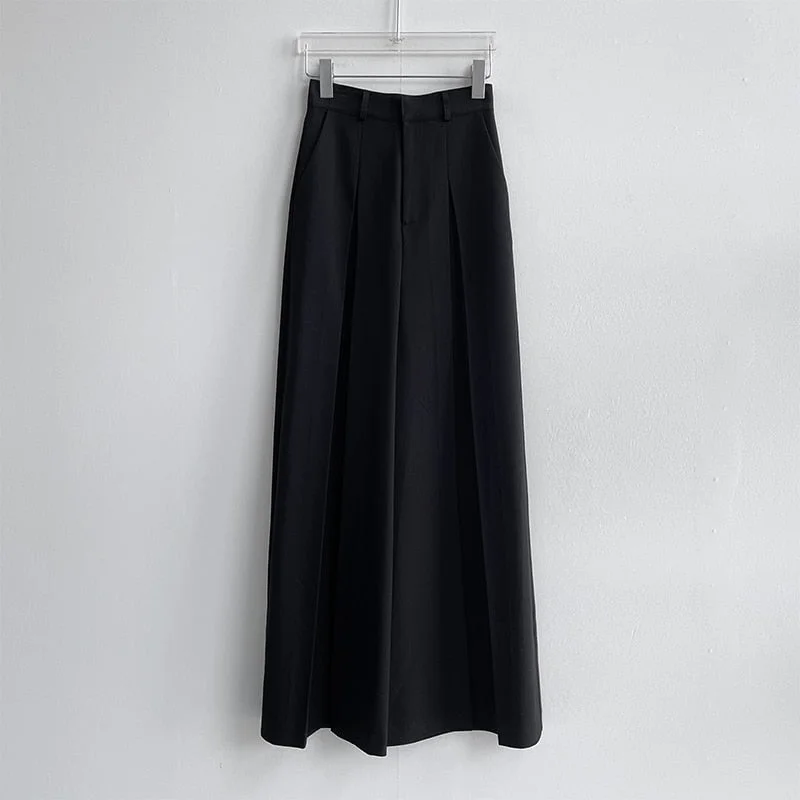 Year-End Deals CityHottie - Korean Chic Summer Simple High Waist Pleated Women Wide Leg Pant Solid Color Casual Spring Straight Loose Trouser 2024 New Year-End Deals CityHottie - Korean Chic Summer Simple High Waist Pleated Women Wide Leg Pant Solid Color Casual Spring Straight Loose Trouser 2024 New