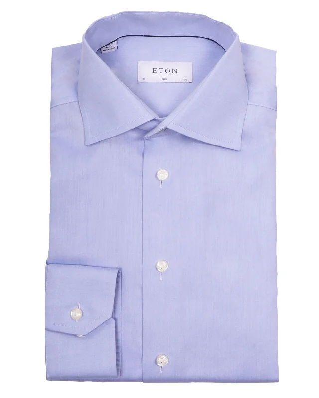 Instant Discount Light Blue Twill Dress Shirt