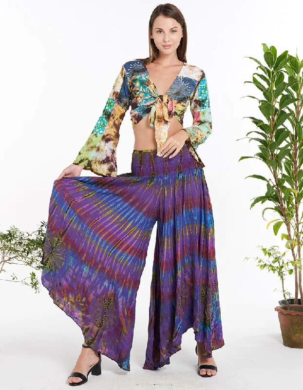 Weekend Savings Galore Tie-Dye Palazzo Pants ~ Blue