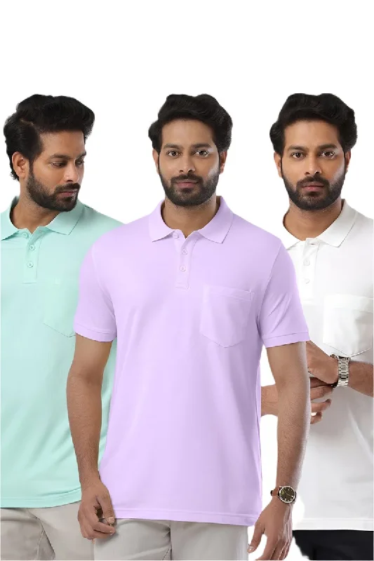 Limited Offer Golf Polo - Multicolor T-Shirts Pack Of 3 Combo For Men | Ariser