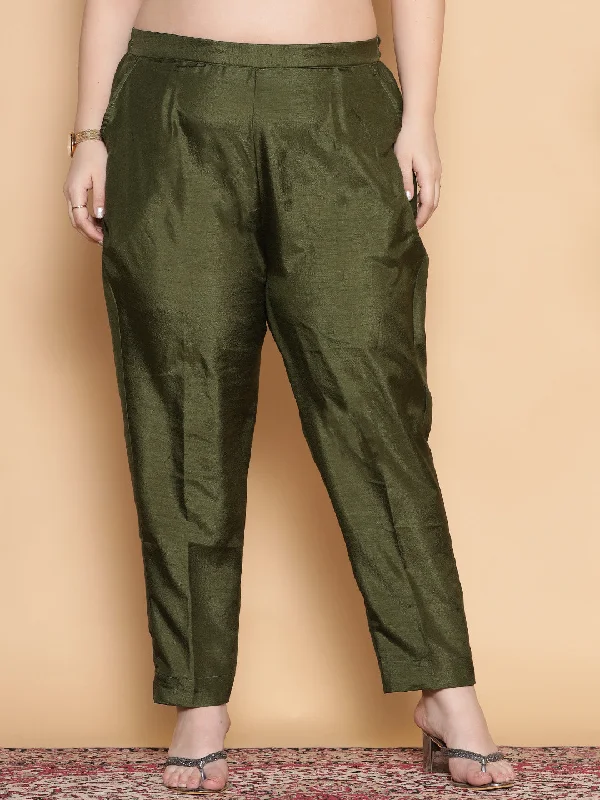 Special Discount Olive Silk Pants