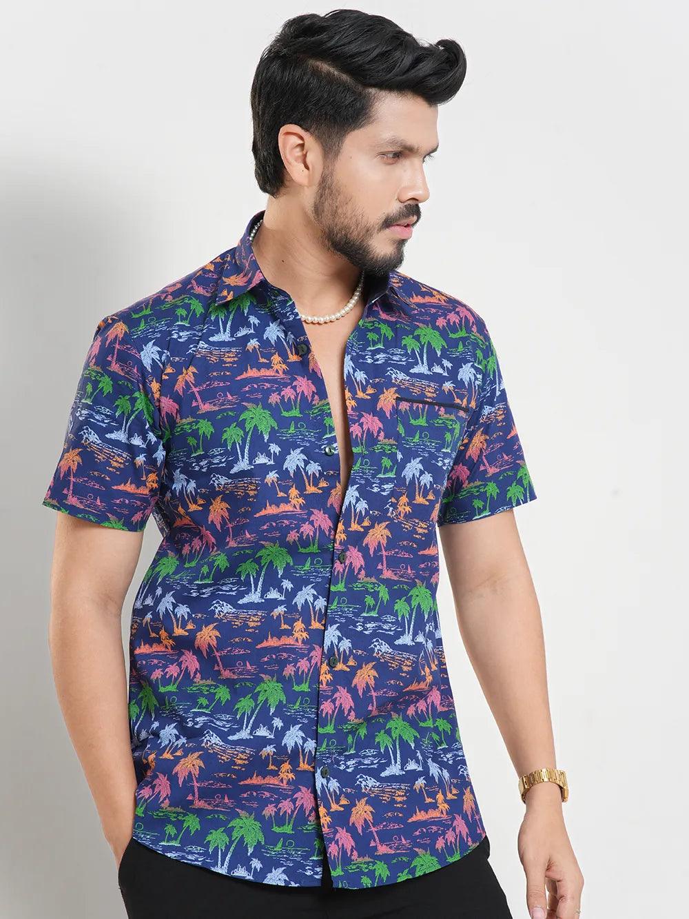 Act Fast Men's Short Sleeve Casual Shirt in Admiral Blue