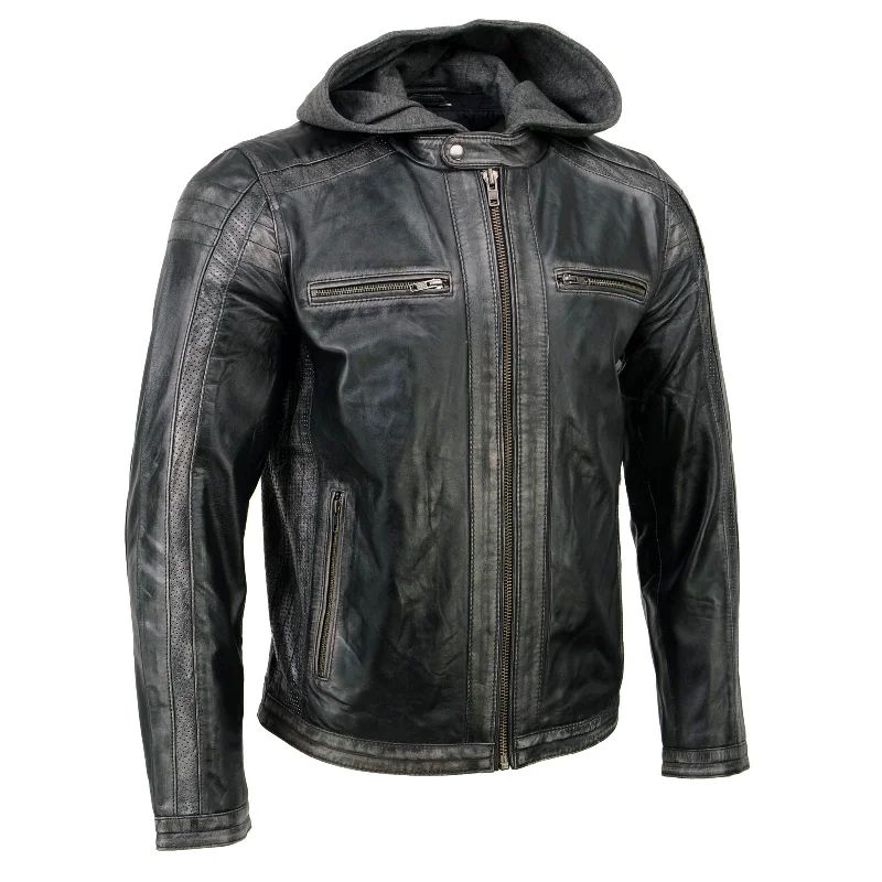 Huge Discounts Milwaukee Leather SFM1846 Men's Black Fashion Casual Leather Jacket with Removable Hoodie Huge Discounts Milwaukee Leather SFM1846 Men's Black Fashion Casual Leather Jacket with Removable Hoodie