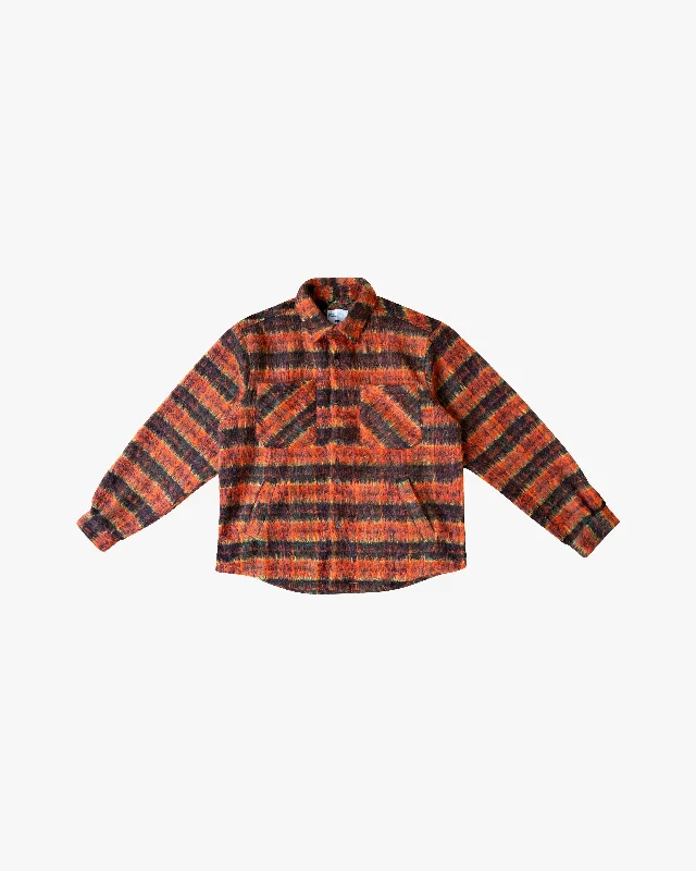 Markdown Madness EPTM SIDE SLIT FLANNEL-BLOOD ORANGE