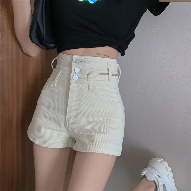 Weekend Deals That Sizzle CityHottie - Fashion Korean Distressed Sexy Vintage Aesthetic High Waist Trendy Hot Casual Women's Jeans Short Pants Denim Shorts Summer