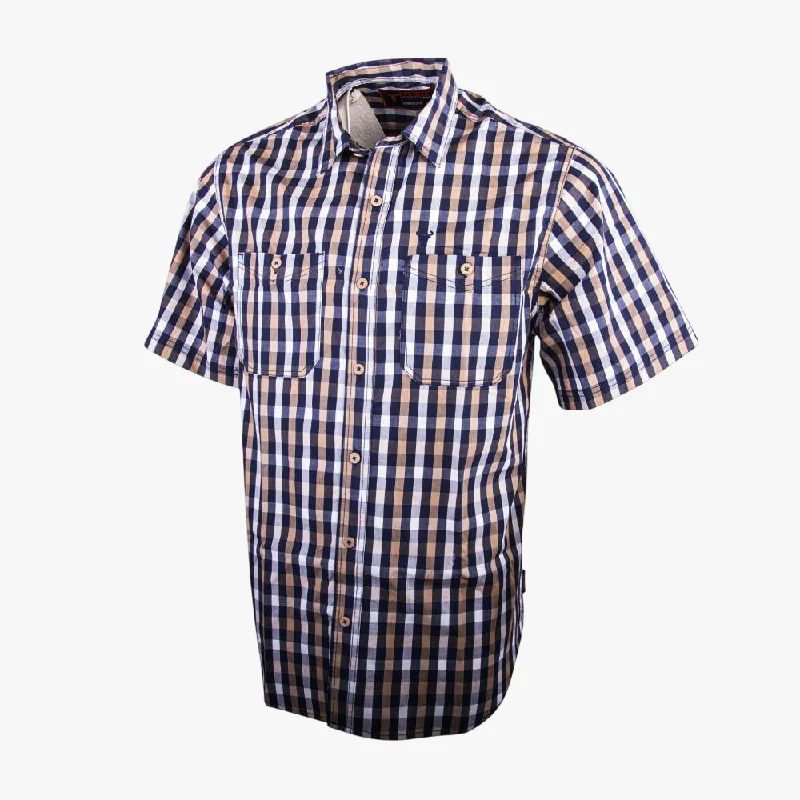 Weekend Offers That Dazzle Wildebees Mens One Up Short Sleeve Check Shirt Navy White Stone Weekend Offers That Dazzle Wildebees Mens One Up Short Sleeve Check Shirt Navy White Stone