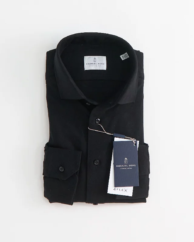 Blowout Sale Modern Fit Black 4Flex Jersey Stretch Shirt