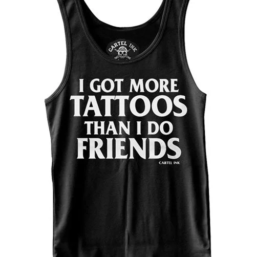 Bargain Blast I Got More Tattoos Than I Do Friends Men's Tank Top