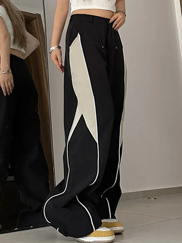 Steals and Deals Contrasting Straight Leg Sweatpants