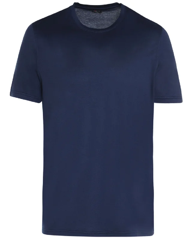 Weekend Deals to Make You Happy Blue Cotton Blend Short Sleeve T-Shirt