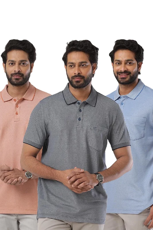 Final Offer Golf Polo - Multicolor T-Shirts Pack Of 3 Combo For Men | Ariser