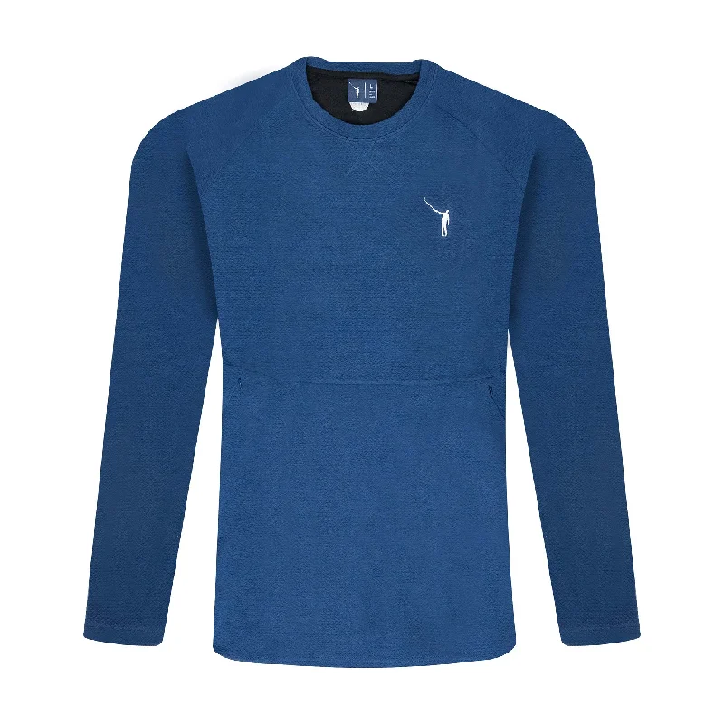 Year-End Sale No Laying Up Textured Crew Neck Pullover | Navy