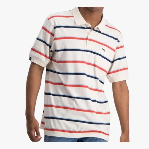 Blowout Deals Jeep Mens Yd Multi Strip Short Sleeve Golfer Off White Oxyfire