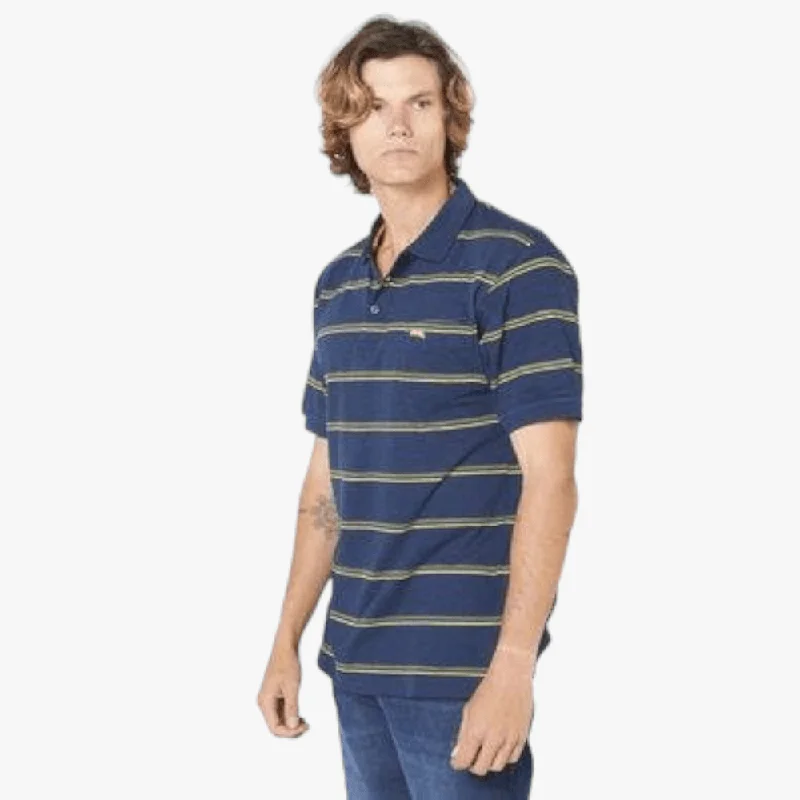 Best Deals Jeep Mens Jasper Striped 1 Pocket Golfer Navy