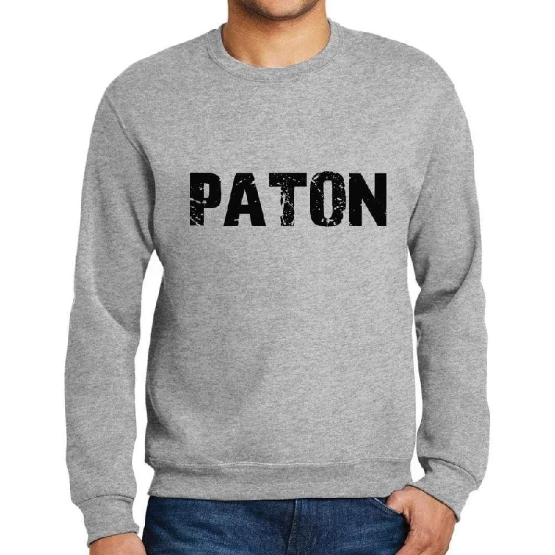 Can't Miss Men's Printed Graphic Sweatshirt Popular Words PATON Grey Marl