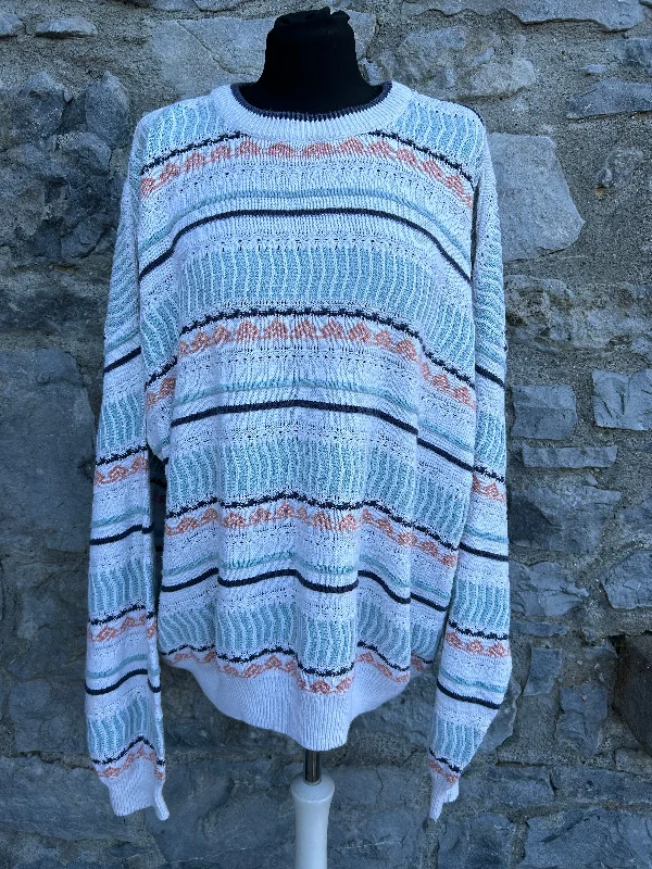 Savings Galore 80s off white panel jumper L/XL