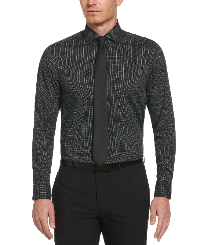 Midnight Sale Slim Fit Micro Check Print Dress Shirt