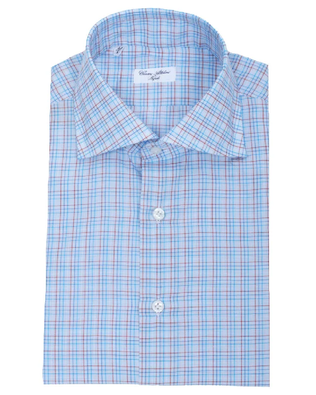 The Best Prices Bright Blue and Rust Sportshirt
