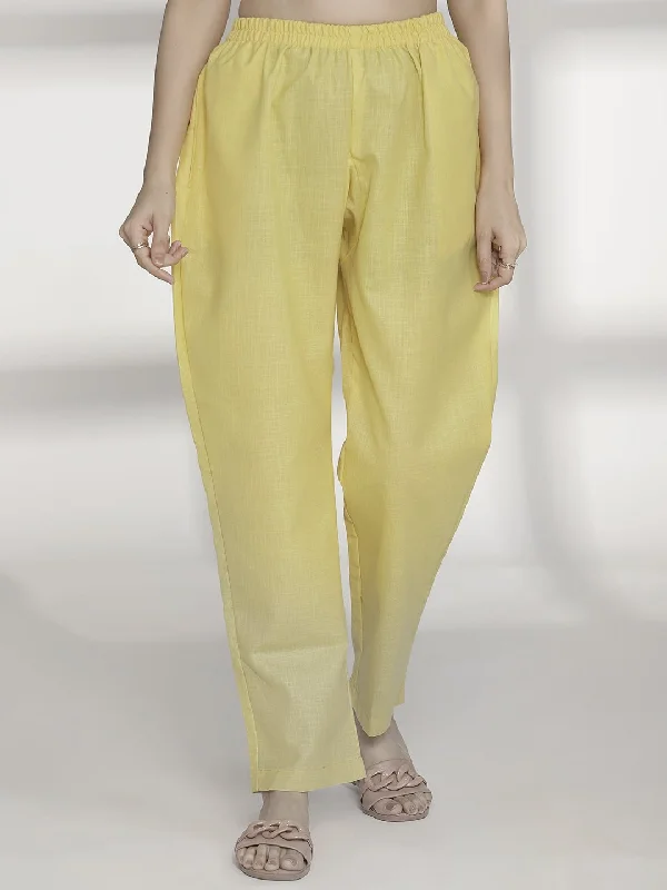 Online Exclusive Yellow CottonSlub Pants