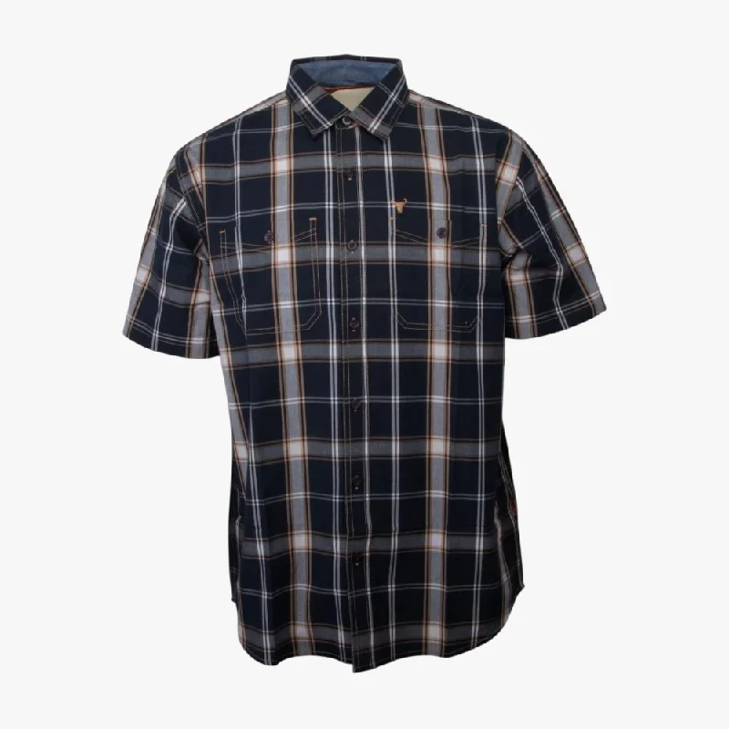 Weekend Bargains to Snag Wildebees Mens Ne Up Short Sleeve Check Shirt Navy Tan White Weekend Bargains to Snag Wildebees Mens Ne Up Short Sleeve Check Shirt Navy Tan White