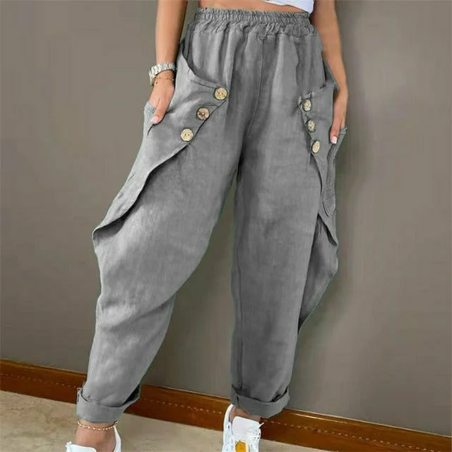 Weekend Bargains to Grab Casual Solid Color Harem Pants