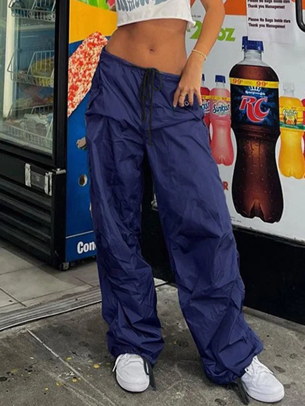 Super Savings Tie Strap Baggy Parachute Cargo Pants
