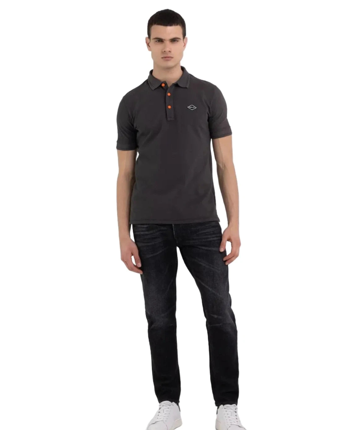 Super Discount ID80208-Replay Washed Black Polo Shirt