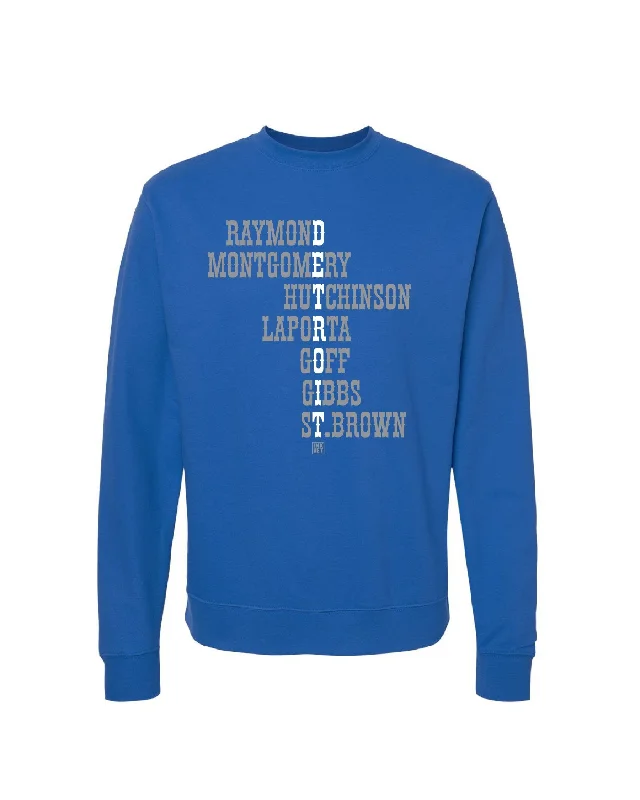 Inventory Reduction Ink Detroit - Starting Lineup Crewneck Sweatshirt- Blue