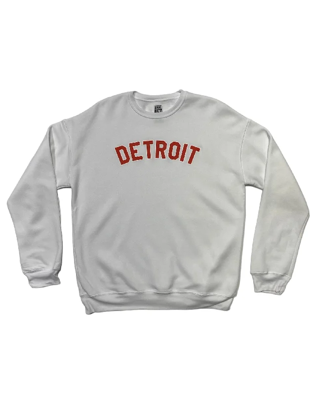 Now or Never Ink Detroit - Red & White on White Crewneck