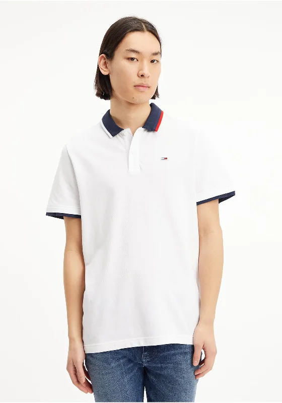 Time-Limited Offer Tommy Jeans Flag Neck Polo Shirt, White