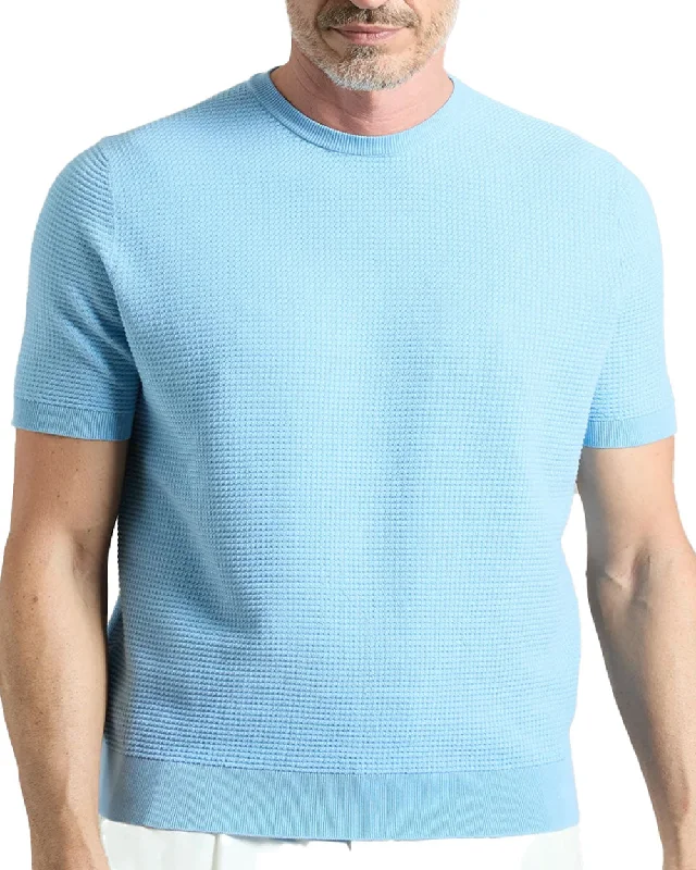 Weekend Wonders Await! Light Blue Micro Stitch Shirt