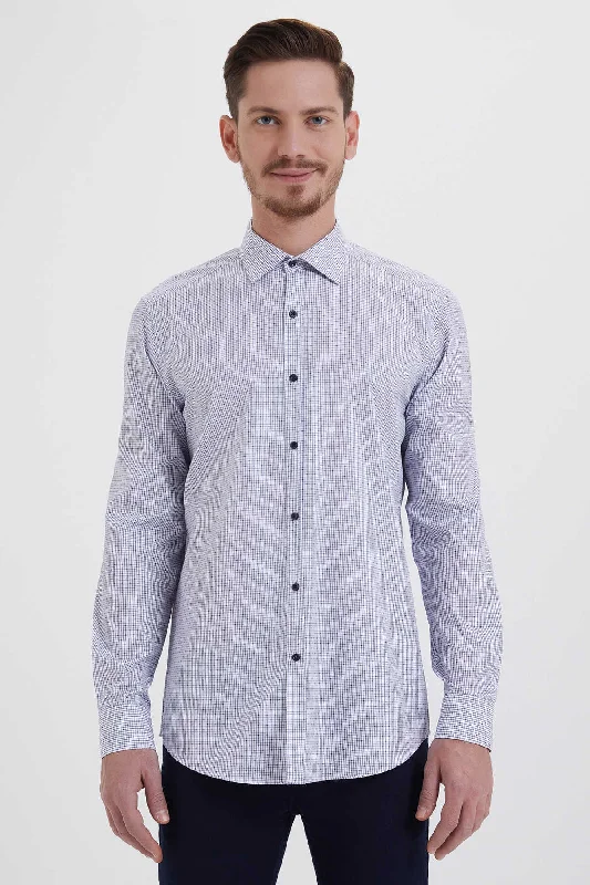 Major Savings Regular Fit Patterned Long Sleeve Cotton Blue Casual Shirt