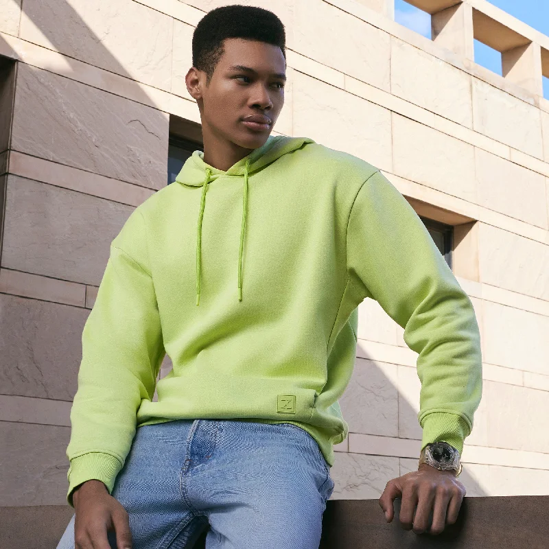 Shop the Weekend Away Pulse French Terry Cotton Blend Hoodies Lime Green