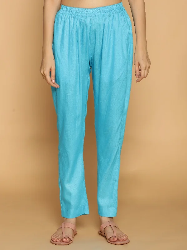 Take Advantage Turquoise Rayon Pants