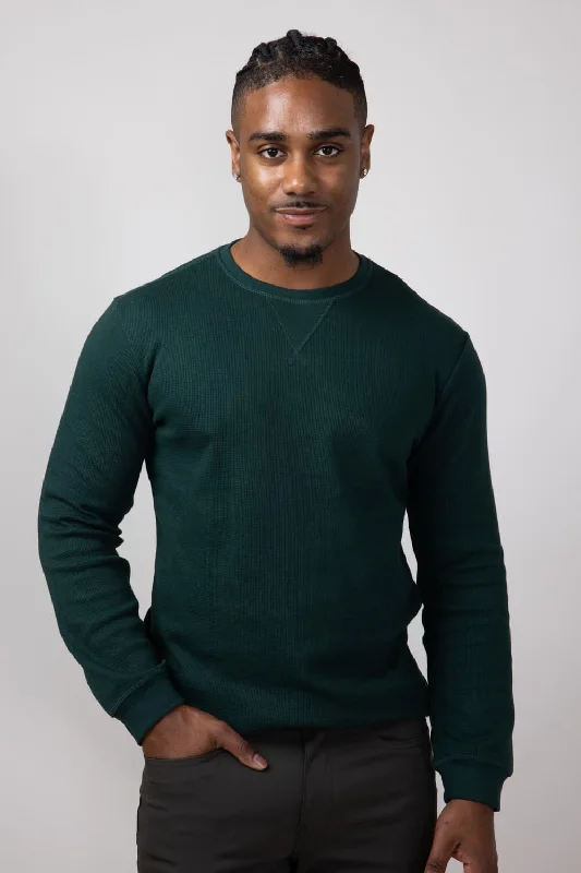 Price Buster Weatherproof Vintage Waffle Crewneck Shirt for Men in Pine | F2430246GK-PINE Price Buster Weatherproof Vintage Waffle Crewneck Shirt for Men in Pine | F2430246GK-PINE