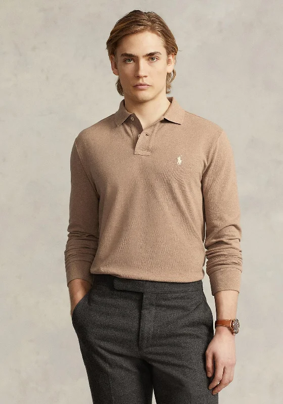 The Best Deal Ralph Lauren Mesh Long Sleeve Polo Shirt, Grey Cloud Heather