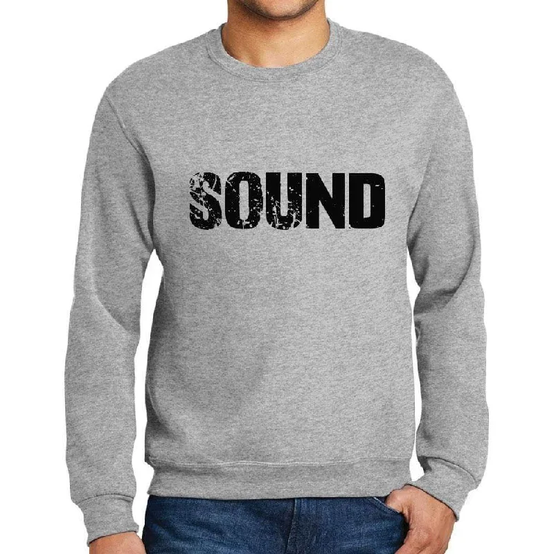 Stock Up and Save Men's Printed Graphic Sweatshirt Popular Words SOUND Grey Marl