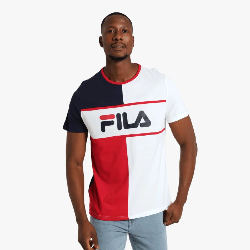 Friends and Family Sale Fila Mens Matthew Short Sleeve Tee Red Blue