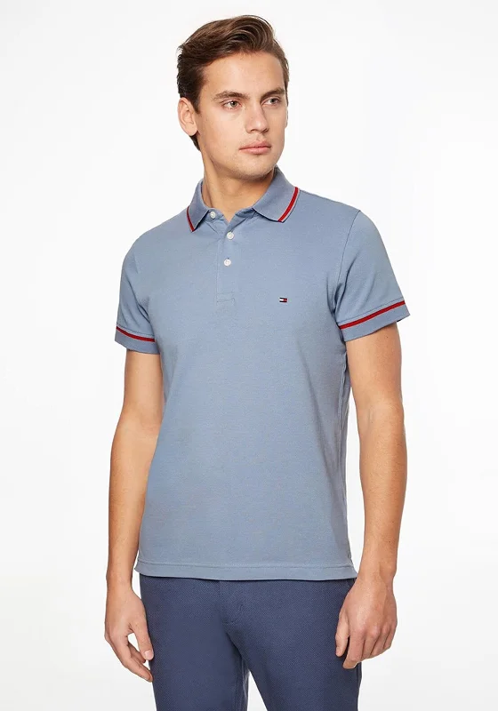 Weekend Specials to Indulge In Tommy Hilfiger 1985 Tipped Slim Polo Shirt, Daybreak Blue